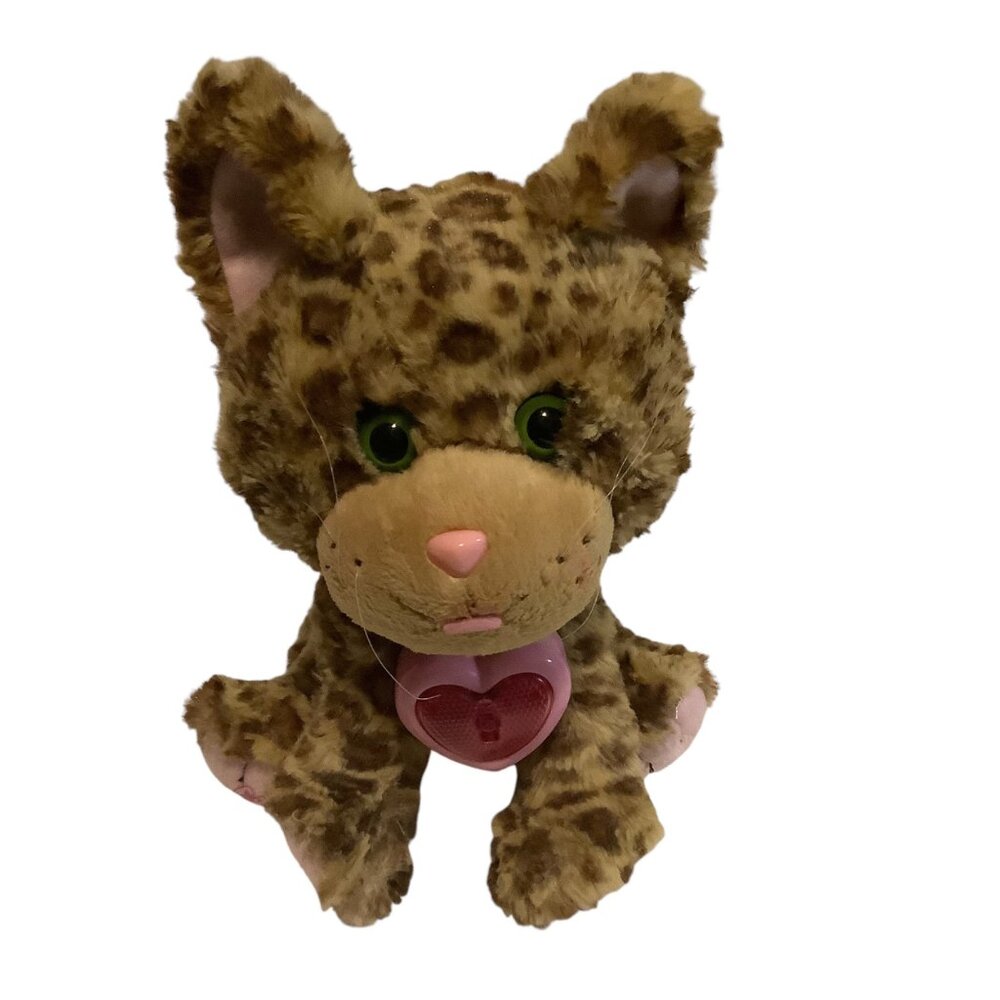 Cabbage Patch Kids Leopard Kitten Cat Plush Heart Collar Meows 9” Adoptimals